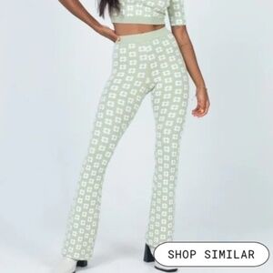 Princess Polly Flared Pants Size M/L Stretch High Rise Retro 70s Hippie Festival